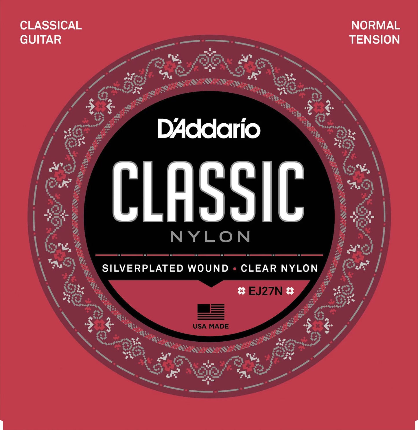 D'Addario EJ27N Normal Tension, Classic Nylon Student Classical Guitar Strings