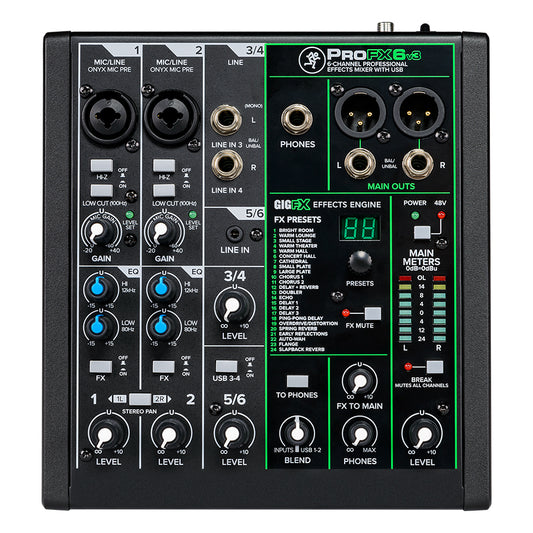 Mackie ProFX6v3 6 Channel Professional Effects Mixer with USB