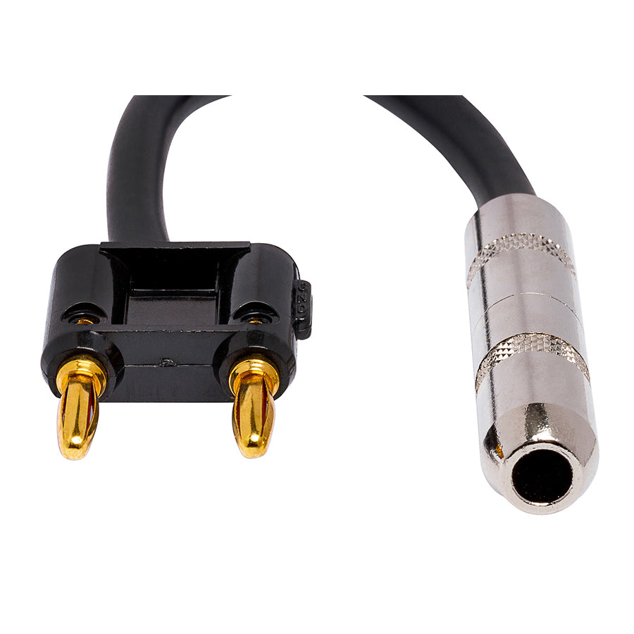 Hosa BNP-116BK Speaker Adapter, Hosa 1/4 in TS to Dual Banana, 6 in, Black