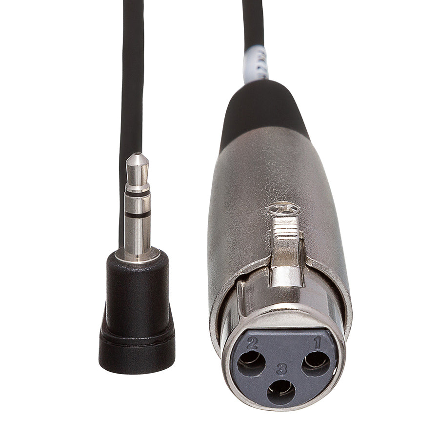 Hosa XVM-105F Camcorder Microphone Cable, XLR3F to Right-angle 3.5 mm TRS, 5 ft