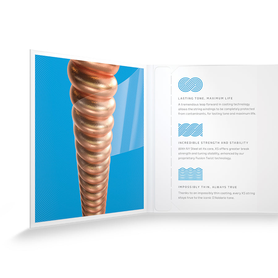 D'Addario 12-53 Light, XS Phosphor Bronze Coated Acoustic Guitar Strings