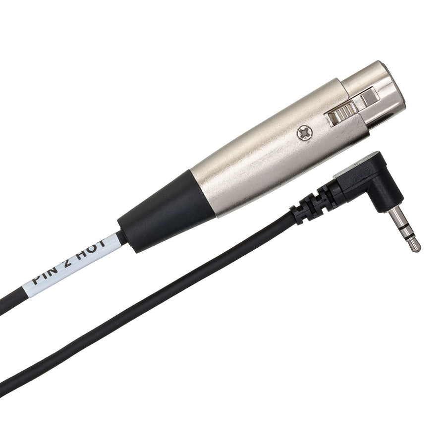 Hosa XVM-105F Camcorder Microphone Cable, XLR3F to Right-angle 3.5 mm TRS, 5 ft