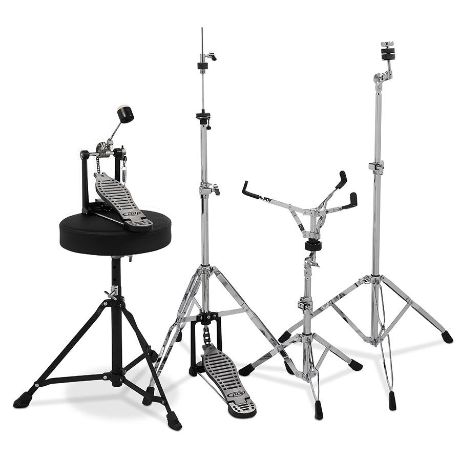 Center Stage 5pc Kit 7x10, 8x12, 14x16F, 16x22, 5x14 Snare. Hardware, Cymbals & Throne Included