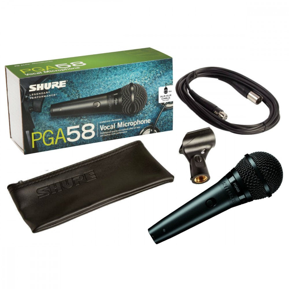 Shure PGA58 Cardioid Dynamic Vocal Microphone with XLR Cable