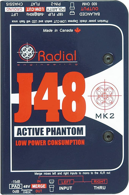 Radial J48 1-channel Active 48v Direct Box