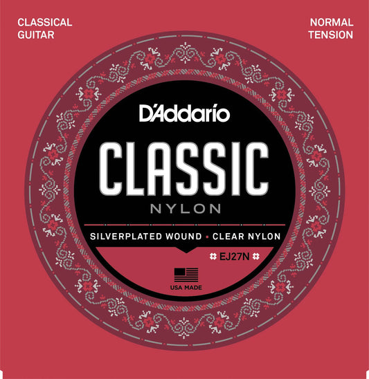 D'Addario EJ27N Normal Tension, Classic Nylon Student Classical Guitar Strings