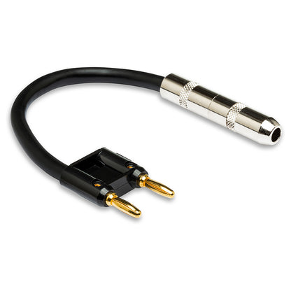 Hosa BNP-116BK Speaker Adapter, Hosa 1/4 in TS to Dual Banana, 6 in, Black