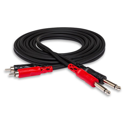 Hosa CPR-203 Stereo Interconnect, Dual 1/4 in TS to Dual RCA, 3 meters
