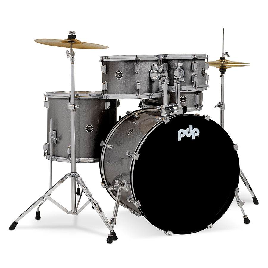 Center Stage 5pc Kit 7x10, 8x12, 14x16F, 16x22, 5x14 Snare. Hardware, Cymbals & Throne Included