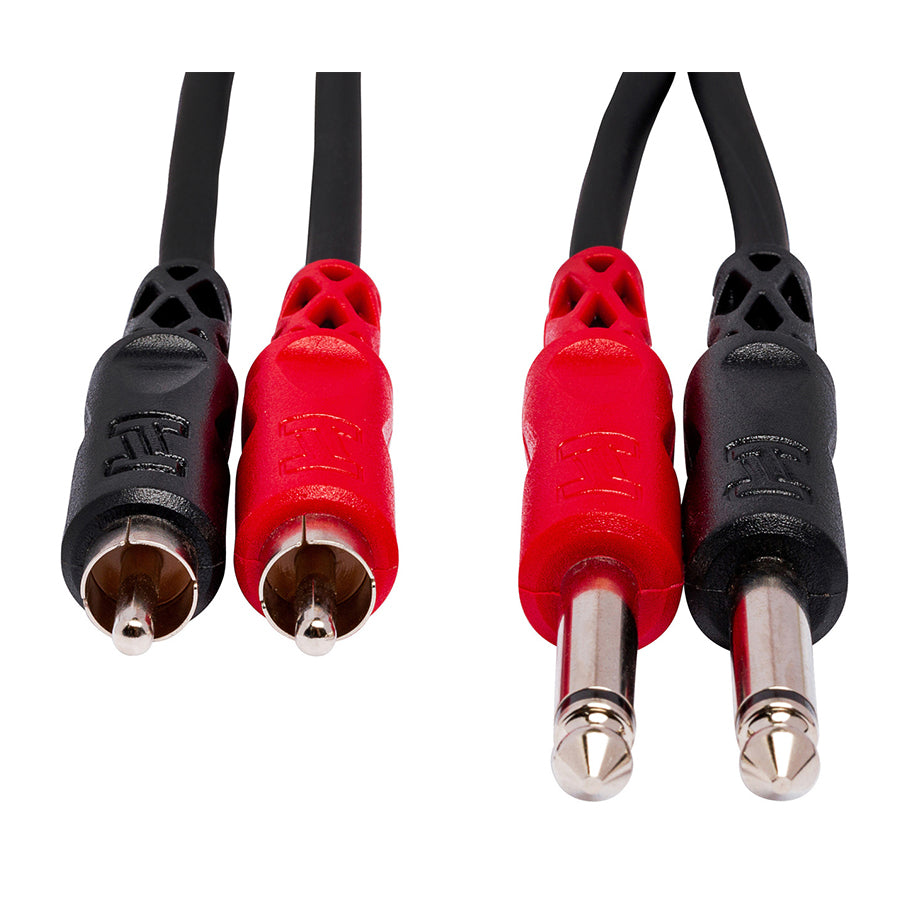 Hosa CPR-203 Stereo Interconnect, Dual 1/4 in TS to Dual RCA, 3 meters