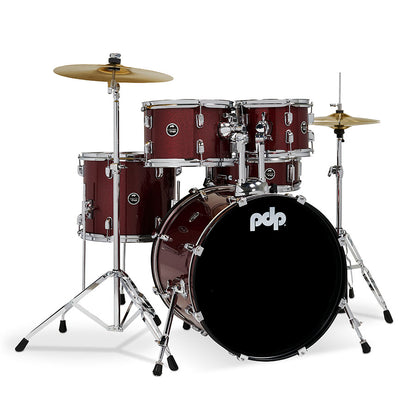 PDP Center Stage 5pc Kit 7x10, 8x12, 12x14F, 14x20, 5x14 Snare, Hardware, Cymbals & Throne Included
