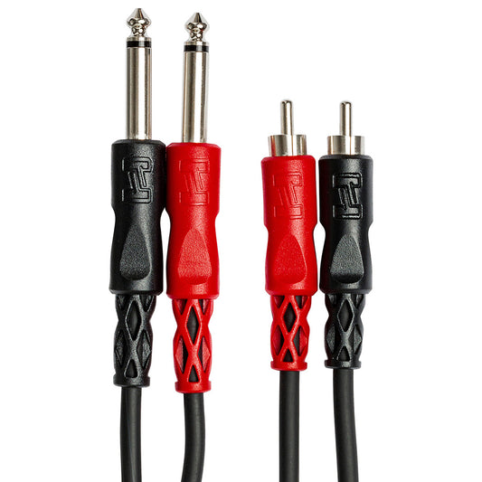 Hosa CPR-203 Stereo Interconnect, Dual 1/4 in TS to Dual RCA, 3 meters