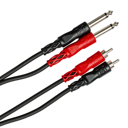 Hosa CPR-203 Stereo Interconnect, Dual 1/4 in TS to Dual RCA, 3 meters