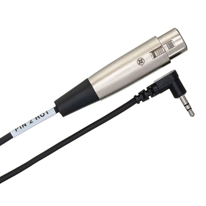 Hosa XVM-105F Camcorder Microphone Cable, XLR3F to Right-angle 3.5 mm TRS, 5 ft