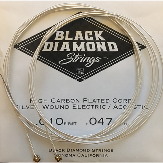 Black Diamond Strings N754XL Acoustic Silverplated Wound Extra Light Acoustic Guitar Strings