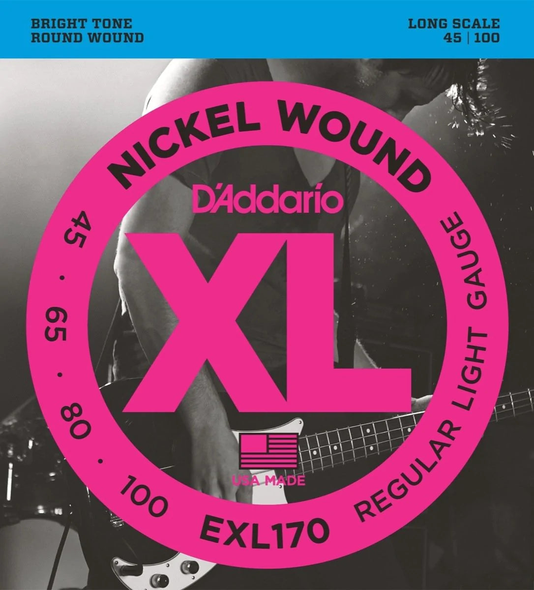 D'Addario EXL170 45-100 Regular Light, Long Scale, XL Nickel Bass Strings